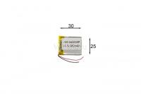 АКБ универсальная Сhina GD 042530p 4,0x25x30mm 3,7v 380mAh на проводках