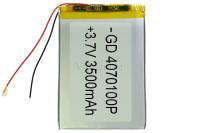 АКБ универсальная Сhina GD4070100p 4,0x70x100mm 3,7v 3500mAh на проводках