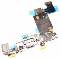 Шлейф для iPhone 6S с разъемом зарядки, аудио разъемом и микрофоном (серый)