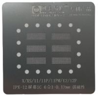 Трафарет AMAOE IPX-12 IC 6в1 для микросхемы тачскрина iPhone X/XS/11/11 Pro/12/12 Pro T:0.12мм Трафарет AMAOE IPX-12 IC 6в1 для микросхемы тачскрина iPhone X/XS/11/11 Pro/12/12 Pro T:0.12мм