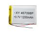 АКБ универсальная Сhina  XY467098 4,0x99x53mm 3,7v 1200mAh на проводках