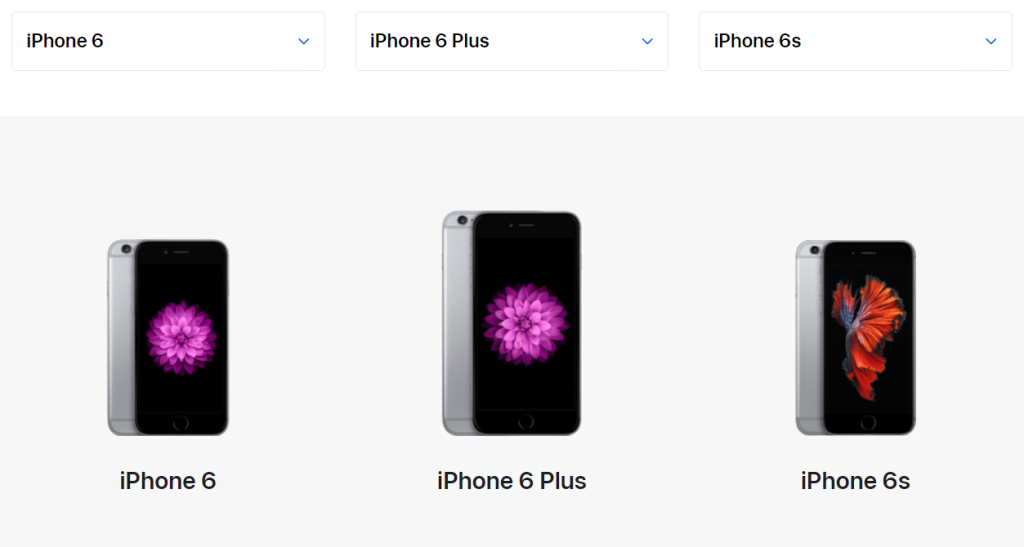 Сравнение iPhone 6, iPhone 6 Plus и iPhone 6S