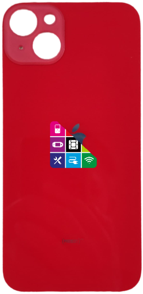 Задняя крышка для iPhone 14 Plus, красная, с большим отверстием под камеру