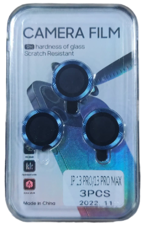 Защитные стекла камер для iPhone 13 Pro 13 Pro Max в синей рамке