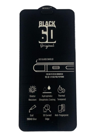 Защитное стекло MOSSILY для Huawei Y9 2019/Enjoy 9 Plus/Honor 8X (повышеной прочности) 6D черное