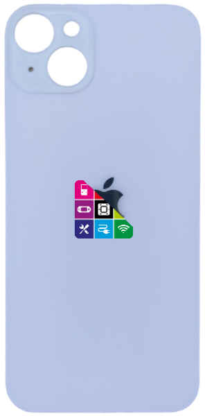 Задняя крышка для iPhone 14 Plus, фиолетовая, с большим отверстием под камеру
