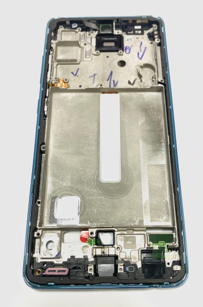 Рамка дисплея Samsung Galaxy A52 SM-A525F (синяя) с боковыми кнопками