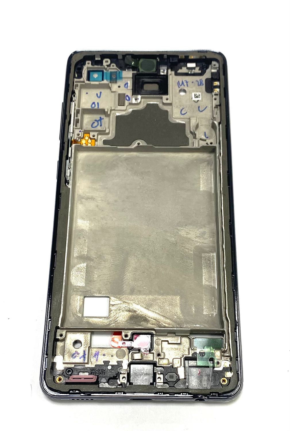 Рамка дисплея Samsung Galaxy A72 SM-A725F (серая) с боковыми кнопками