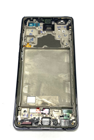 Рамка дисплея Samsung Galaxy A72 SM-A725F (серая) с боковыми кнопками