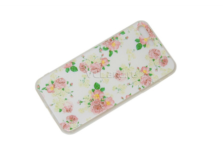Чехол для iPhone 7 Plus FC Summer flowers (розовый) силиконовый