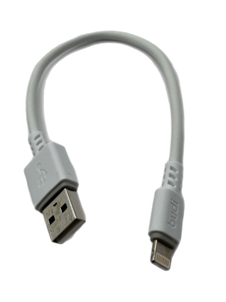 Кабель зарядки Budi  USB Lightning  2.4A 20см M8J011L20-WHT Кабель зарядки Budi  USB Lightning  2.4A 20см M8J011L20-WHT