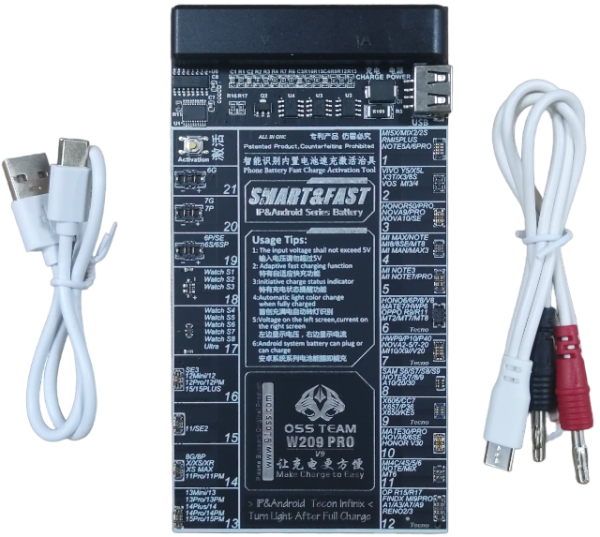 Плата зарядки и активации АКБ OSS Team W209 Pro для IPhone с 6 по 15 серии Apple Watch c S4 по S8 и 