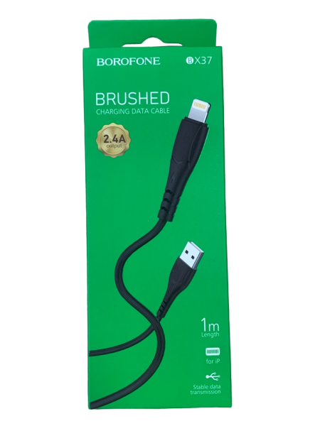 Кабель зарядки Borofone модель BX37 (Lighning) черный 1 метр Кабель зарядки Borofone модель BX37 (Lighning) черный 1 метр