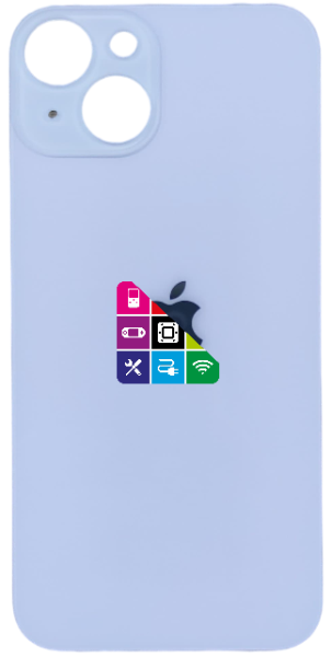 Задняя крышка для iPhone 14, фиолетовая, с большим отверстием под камеру