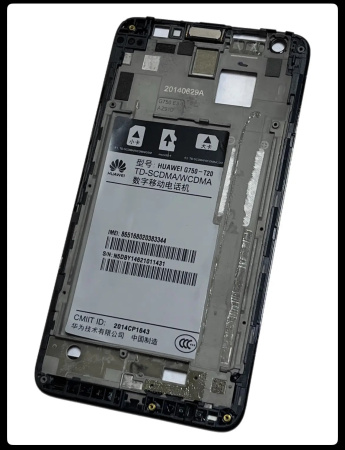 Рамка дисплея (средняя часть) Huawei Honor 3X (G750-T00) (черная)