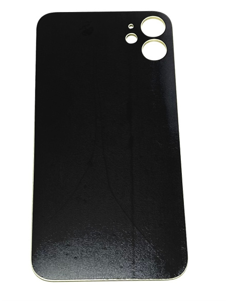 Задняя крышка для iPhone 11, с большим отверстием под камеру, желтая