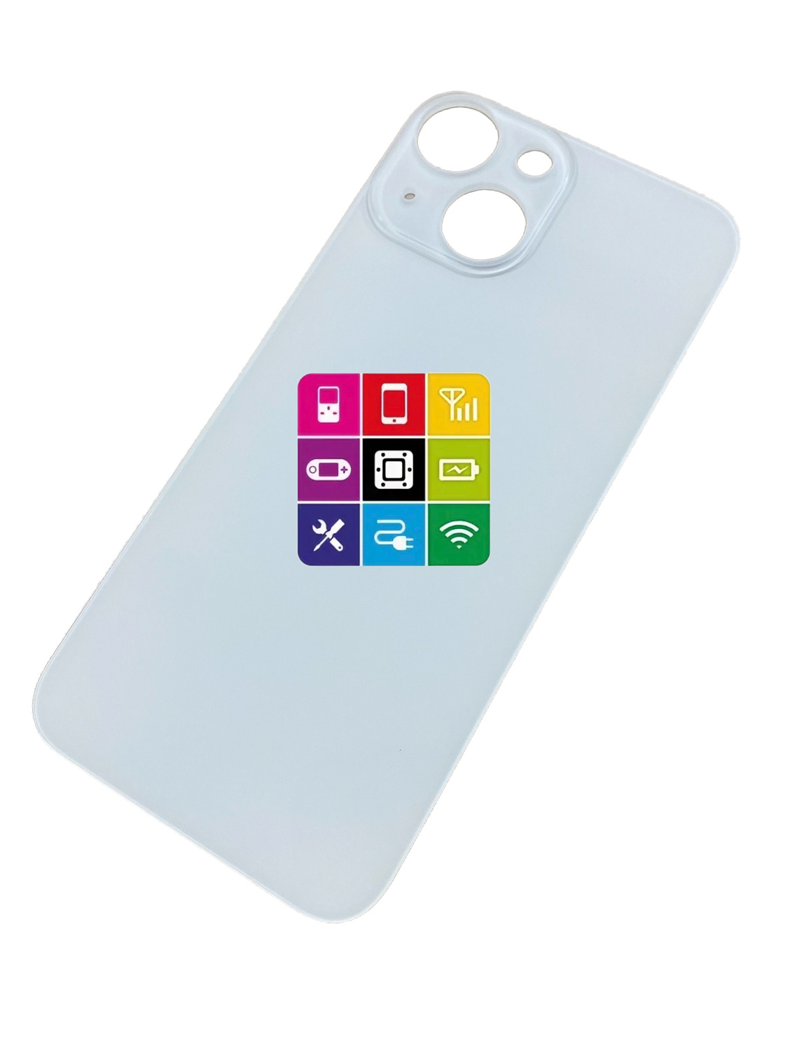 Задняя крышка для iPhone 13 Mini, белая, с большим отверстием под камеру