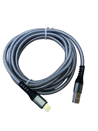 Кабель зарядки USB-Lightning Budi DC197L20H для iPhone 6/7/8/SE/X/XS/XR/11/12/13/14 (белый) 2 метра