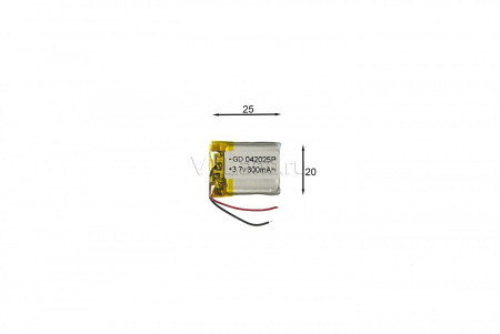 АКБ универсальная Сhina GD 042025 p 4,0x20х25mm 3,7v 300mAh на проводках