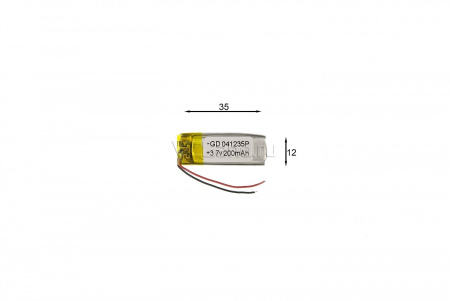 АКБ универсальная Сhina GD 041235p 4,0x12х35mm 3,7v 200mAh на проводках