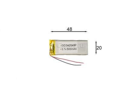 АКБ универсальная Сhina GD 042048p 4,0x20х48mm 3,7v 380mAh на проводках