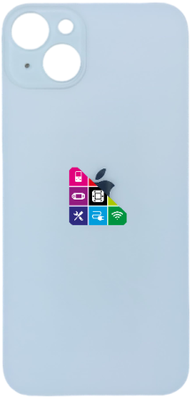 Задняя крышка для iPhone 14 Plus, белая, с большим отверстием под камеру