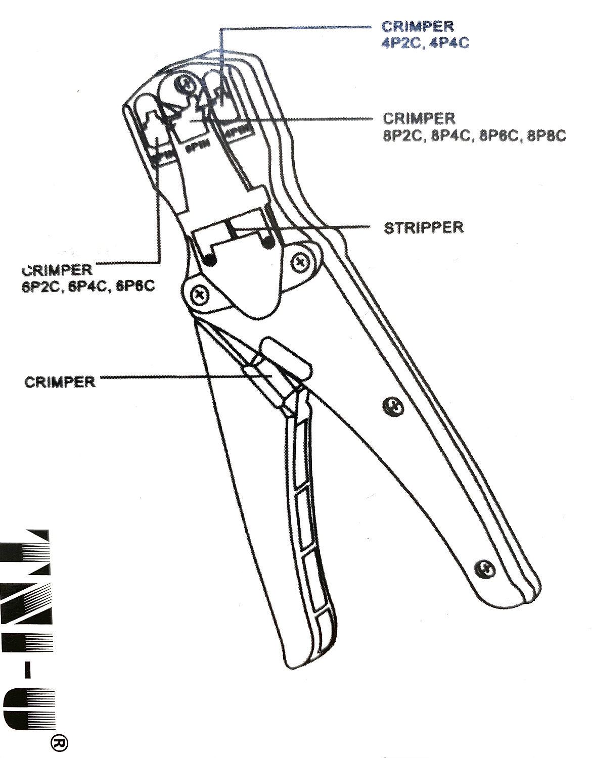 КримперTNI-U TU-315S (обжимка) для обжима витой пары