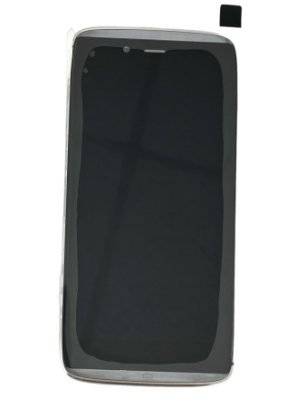 Дисплей Alcatel OneTouch 6032X Idol Alfa с тачскрином в рамке (золотистый)