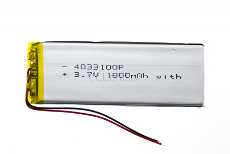 АКБ универсальная Сhina GD0433100p 4,0x33x100mm 3,7v 1800mAh на проводках