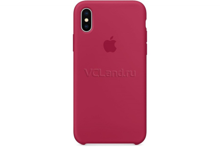 Чехол для iPhone X Silicone Case (Rose Red) силиконовый