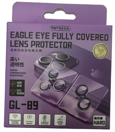 Защитные стекла камер Remax GL-89 для iPhone 15 Pro 15 Pro Max в рамке натуральный титан