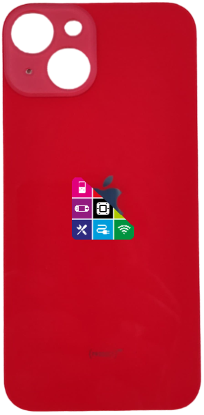 Задняя крышка для iPhone 14, красная, с большим отверстием под камеру