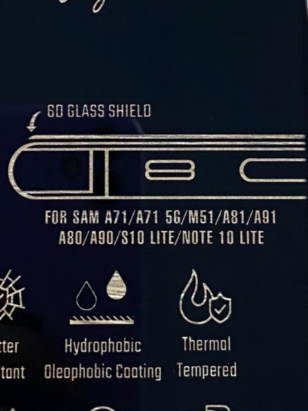 Защитное стекло MOSSILY для Samsung Galaxy A71/A73/S10 Lite/Note 10 Lite 6D черное