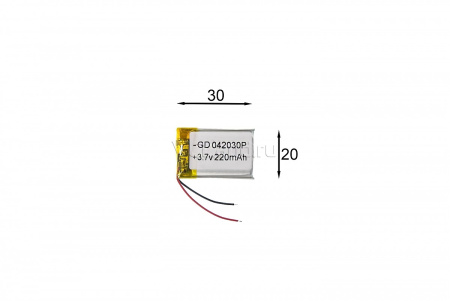 АКБ универсальная Сhina GD 042030p 4,0x20x30mm 3,7v 250mAh на проводках