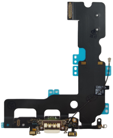 Шлейф для iPhone 7 Plus с разъемом зарядки (lightning) и микрофонами (белый)