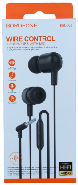 Наушники Borofone модель BM84 Jack 3.5mm с микрофоном Наушники Borofone модель BM84 Jack 3.5mm с микрофоном