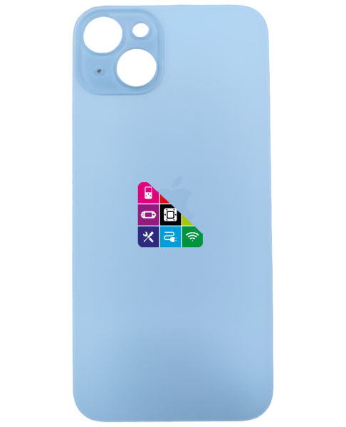 Задняя крышка для iPhone 15 Plus Blue с большим отверстием под камеру голубой
