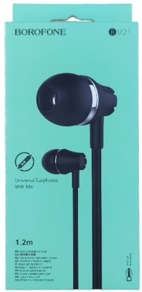 Наушники Borofone модель BM21 Jack 3.5mm с микрофоном Наушники Borofone модель BM21 Jack 3.5mm с микрофоном