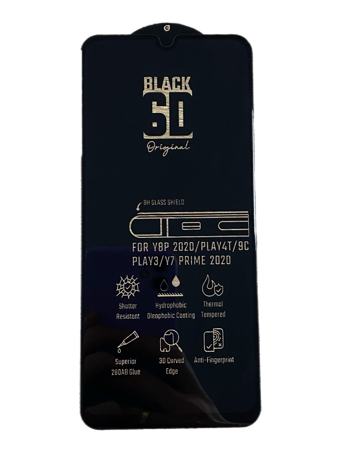 Защитное стекло MOSSILY для Huawei Honor 30i/Y8p 6.3"(повышенной прочности) 6D черное