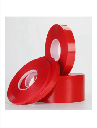 Скотч двухсторонний 10мм (50м) красный