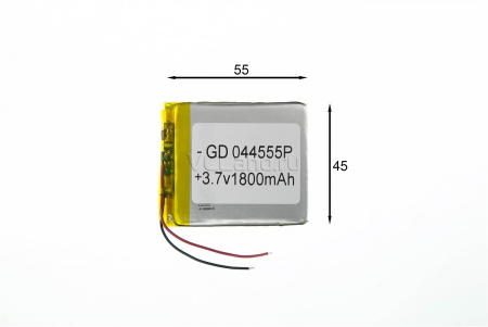 АКБ универсальная Сhina GD044555P 4,0x45x55mm 3,7v 1800mAh на проводках