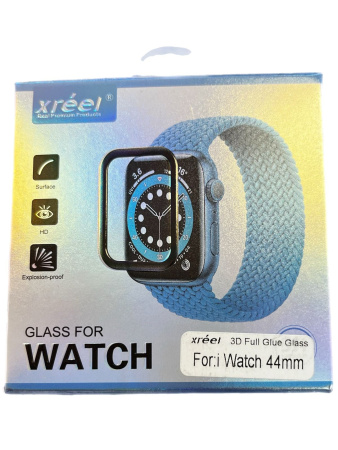 Защитное стекло для часов Apple Watch 44mm polymer nano (черный)