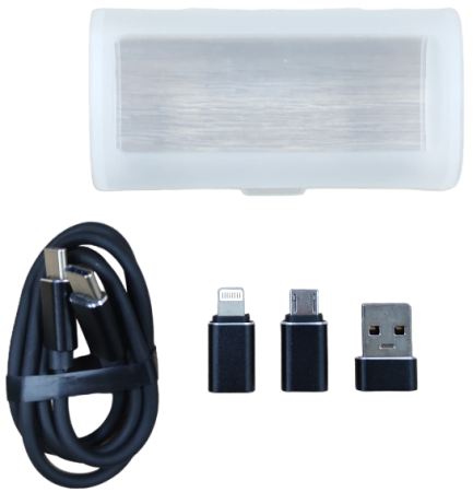 Кабель зарядки Type-C to Type-C Budi DC180A-BLK 6в1 с переходниками Ligtning USB и micro USB 2.4A 60