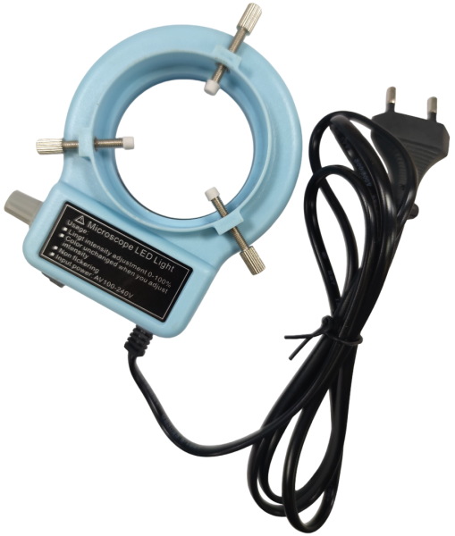 Лампа кольцевая SS-033 для микроскопа светодиодная с блоком регулировки