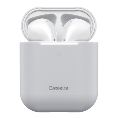 Чехол для Apple AirPods Baseus Super Thin Silica Gel 1/2 (серый)