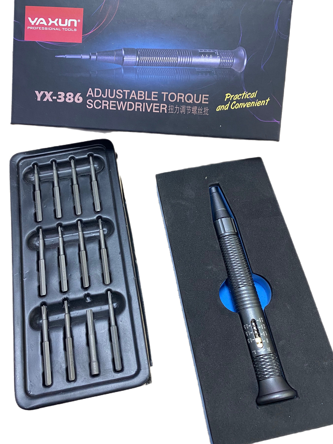 Набор инструментов с регулируемым крутящим моментом YaXun YX-386 для iPhone/Samsung/Xiaomi (12в1)