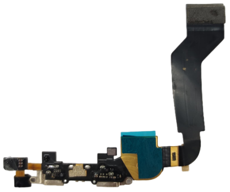 Шлейф для iPhone 4S с разъемом зарядки и микрофоном (белый)