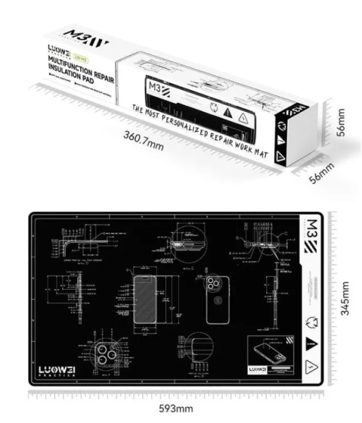Коврик монтажный термостойкий  Luowei LW-M3 593*345*2mm