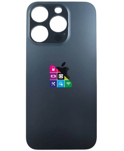 Задняя крышка для iPhone 15 Pro Black Titanium с большим отверстием под камеру черный