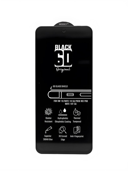 Защитное стекло Mossily для Samsung Galaxy A15 6D черное Защитное стекло Mossily для Samsung Galaxy A15 6D черное